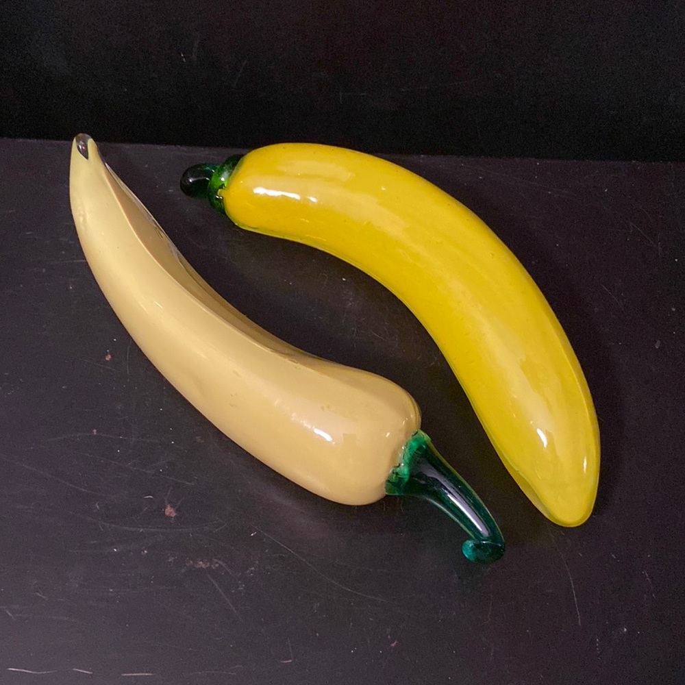 Art Studio Glass Vegetable/Fruit Banana & Pepper
